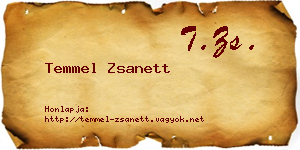 Temmel Zsanett névjegykártya